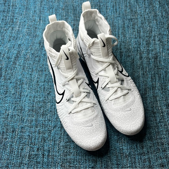 Nike Alpha Huarache NXT Baseball Cleats in White Black Wolf Gray - Picture 3 of 9